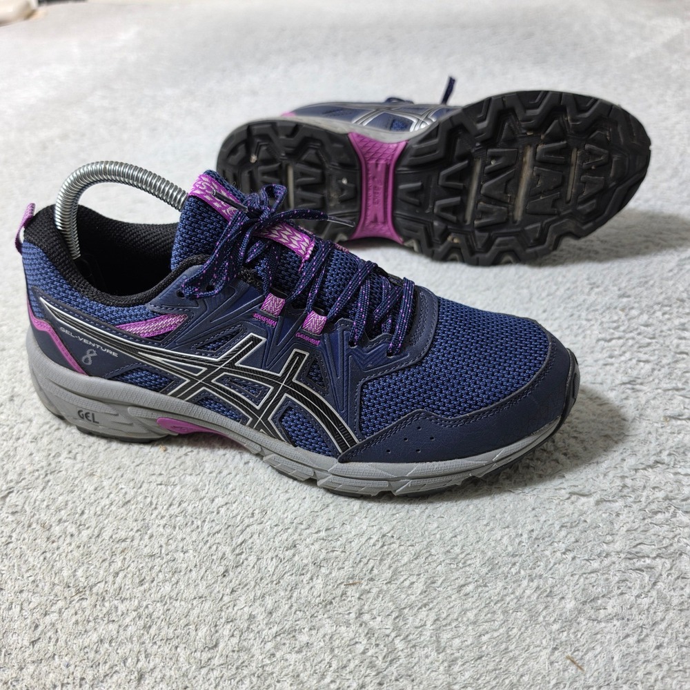 Asics Gel-Venture‎ 8 Running Shoes Womens 8 Navy Purple Trail Sneakers